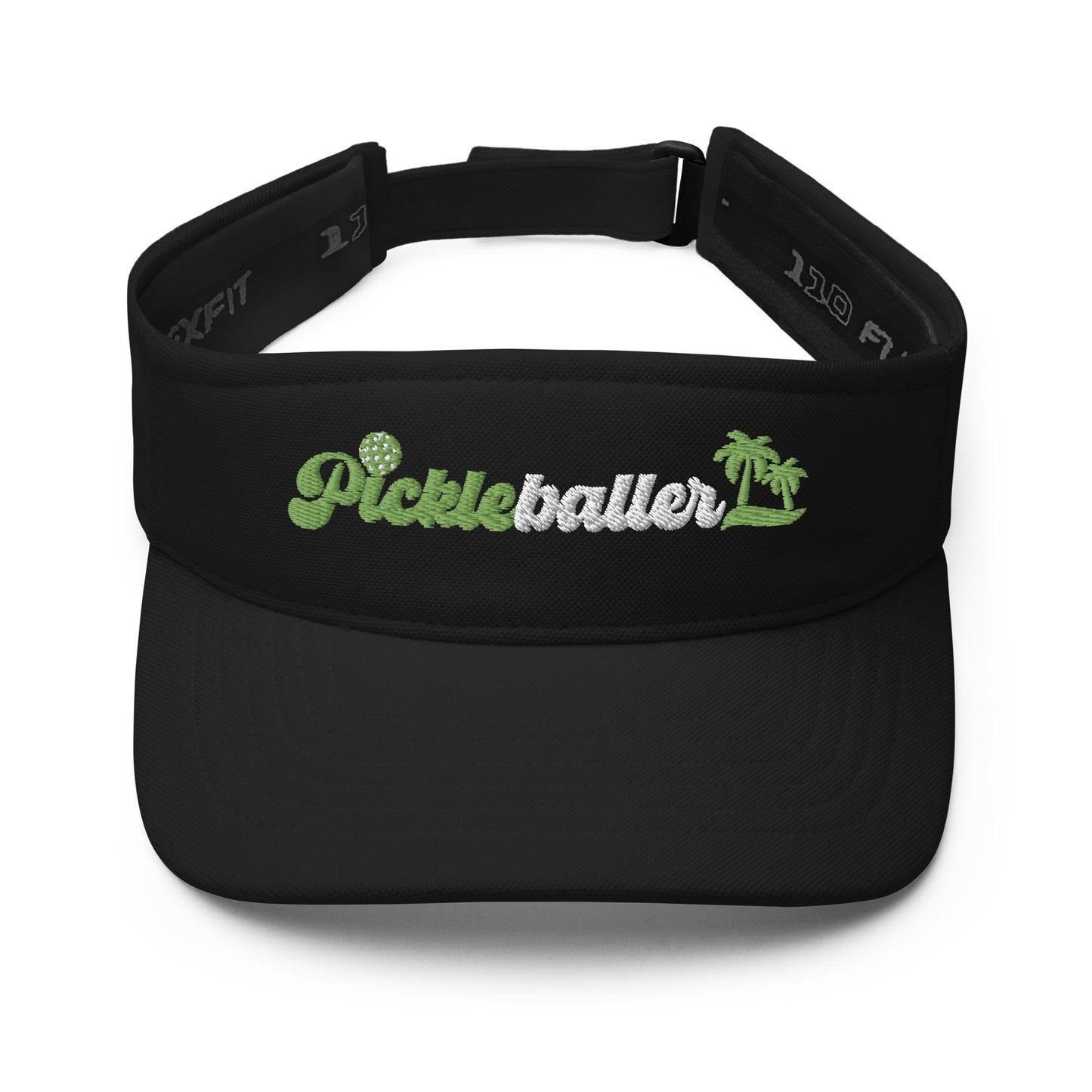 Pickleballer Embroidered Visor - Velcro Strap - Navy & Blue