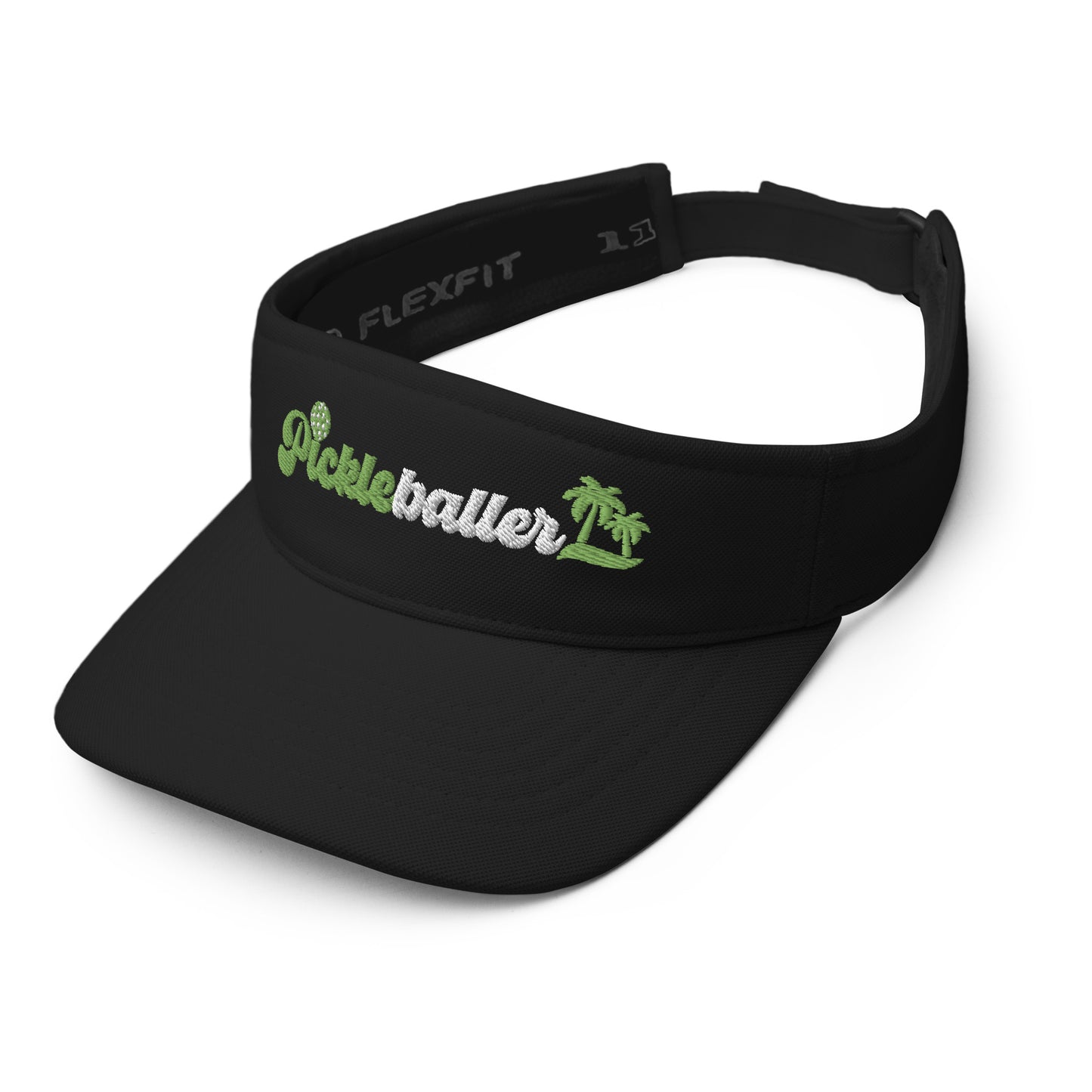 Pickleballer Embroidered Visor - Velcro Strap - Navy & Blue