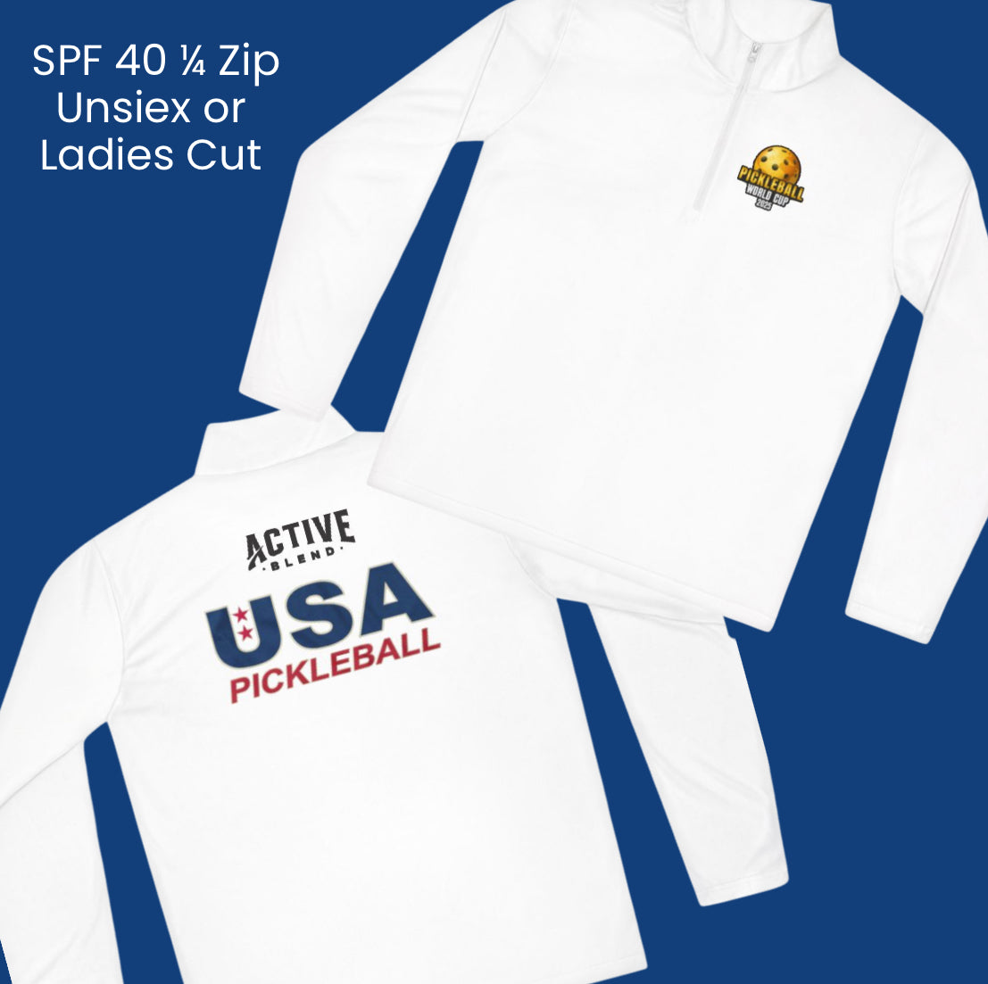 Team USA 1/4 Zip -2 Sided Logos, Men’s & Ladies
