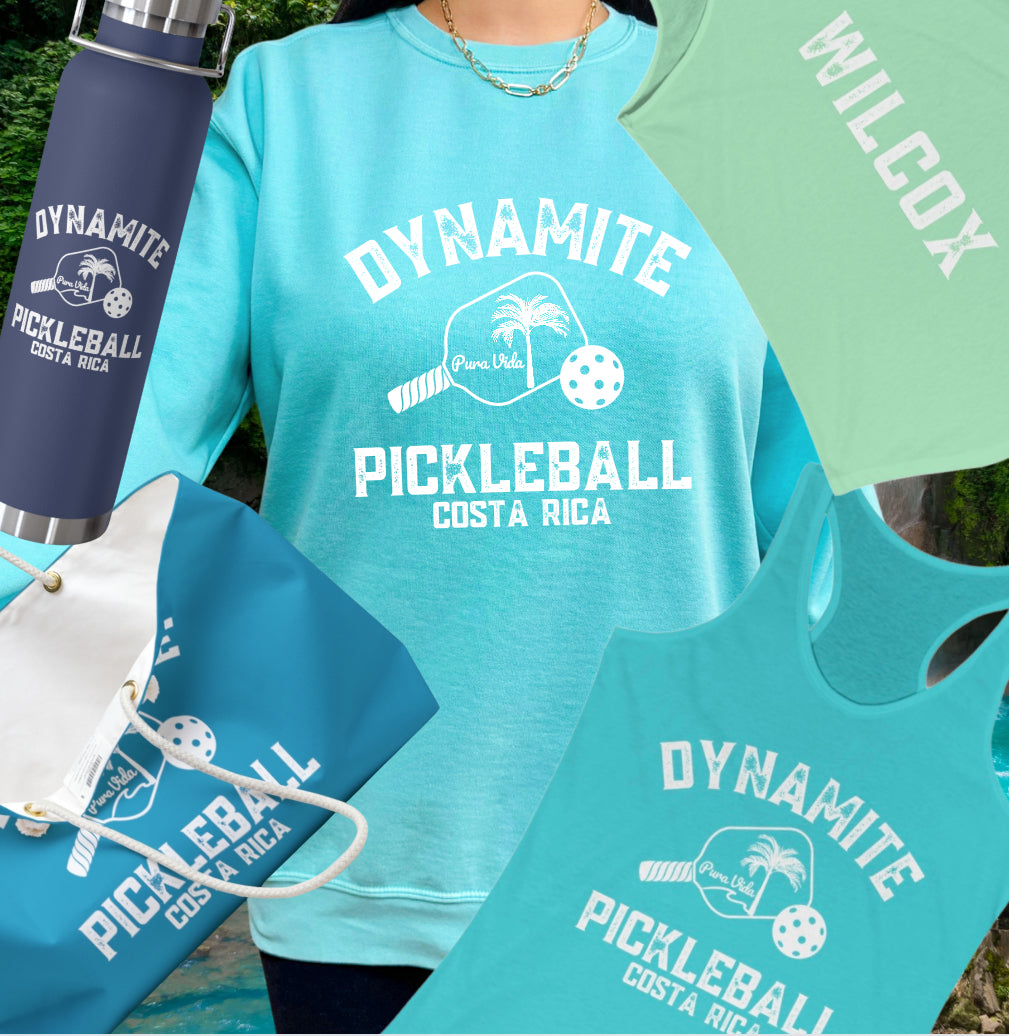 Dynamite Pickleball Pura Vida - Costa Rica 2025  Any item can have your name added