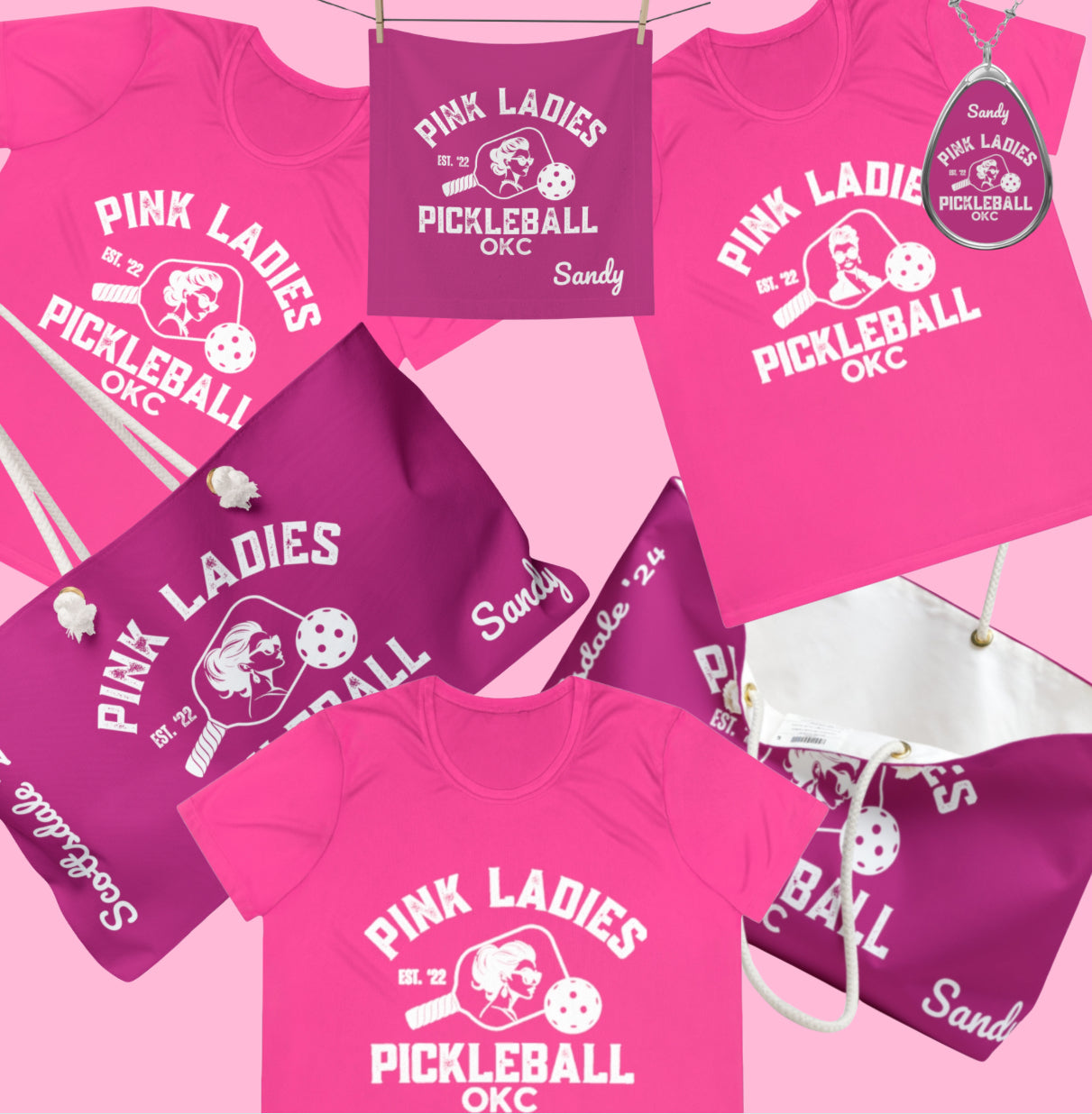 NEW Lady Face - Pink Ladies Pickleball Apparel & Accessories- customize