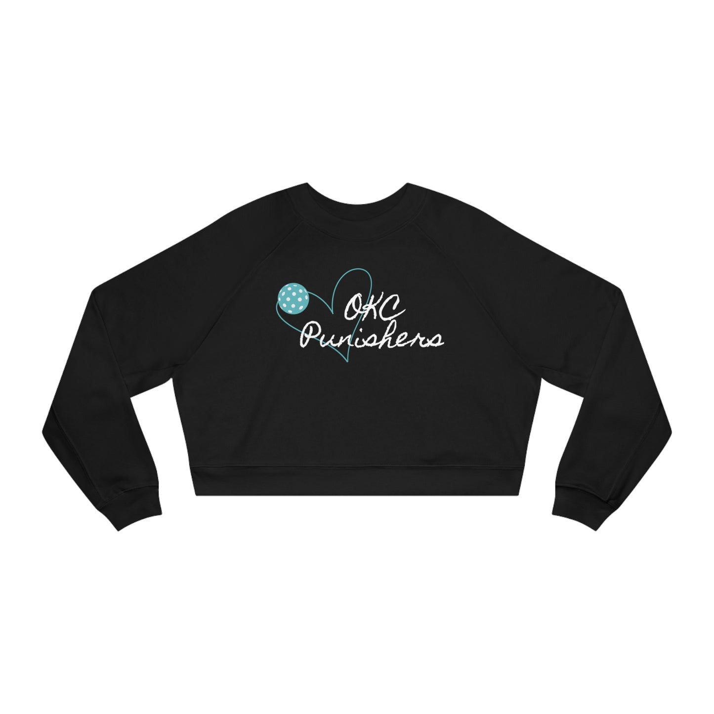 OKC Turquoise Heart- Women's Cropped Fleece Pullover