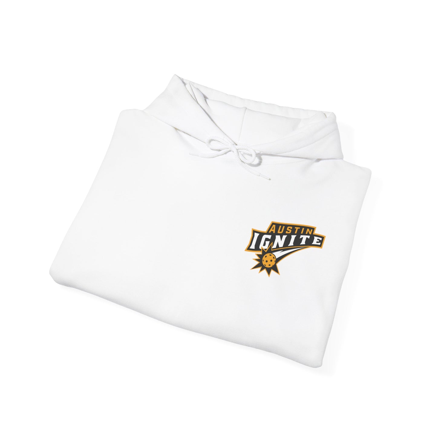 Gold Austin Ignite NPL Team (All caps last name sleeve) Large logo back