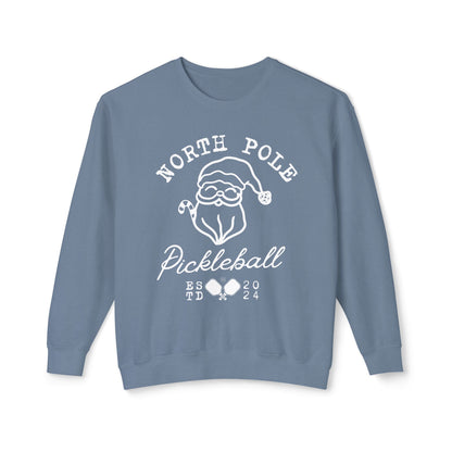 North Pole Pickleball Lightweight Garment Dyed Crew - can personalize sleeves