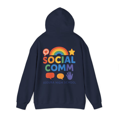 SOCIAL COMM Unisex Hoodies 50/50 blend Gilden 2 sided print