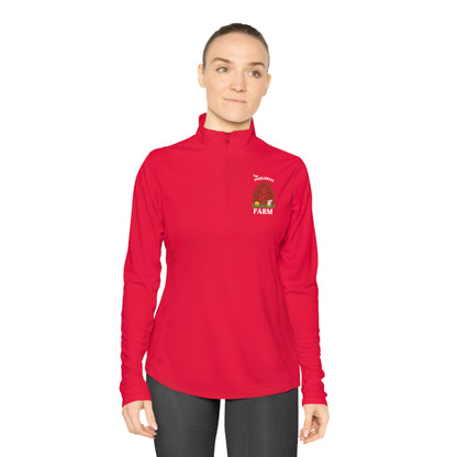 The Pickleball Farm  - Moisture Wicking Ladies Quarter-Zip Pullover