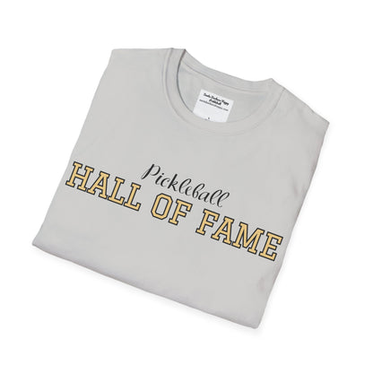 Pickleball Hall of Fame - Unisex Softstyle T-Shirt (customize with Hall of Fame name, or leave blank )