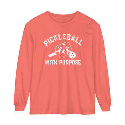 Pickleball with Purpose Long Sleeve - Unisex Garment Dyed