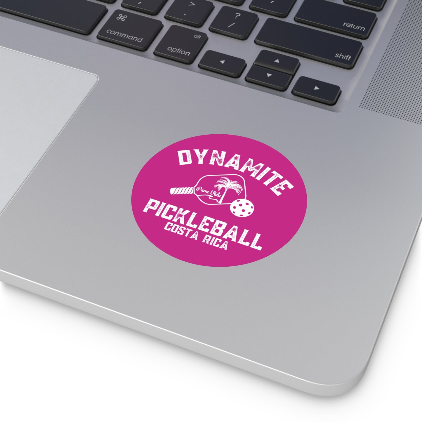 Pura Vida Dynamite Pickleball Round Vinyl Stickers