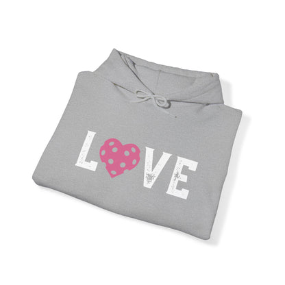 Del Webb  Pickleball LOVE Hoodie - 3 pickleball hearts sleeve - can customize sleeves & back - add in notes