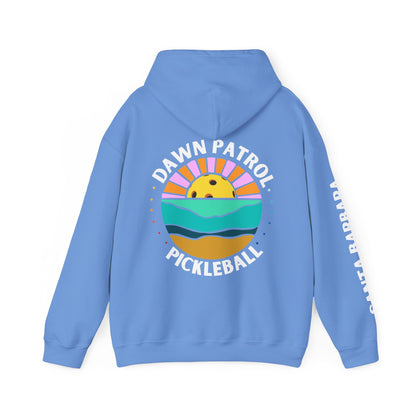 Dawn Patrol Hoodie (same logo front & back) - Santa Barbara sleeve