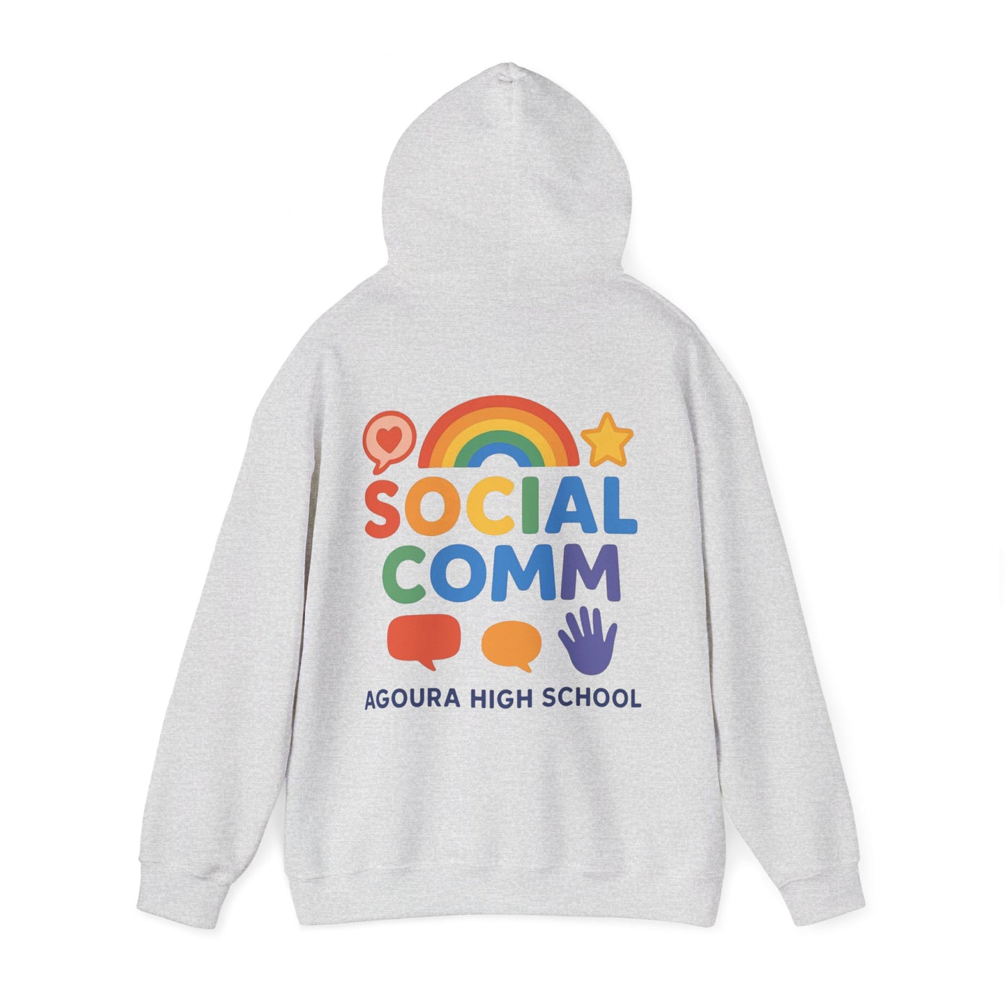 SOCIAL COMM Unisex Hoodies 50/50 blend Gilden 2 sided print