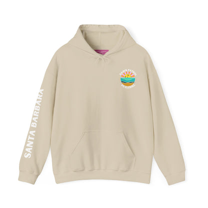 Dawn Patrol Hoodie (same logo front & back) - Santa Barbara sleeve