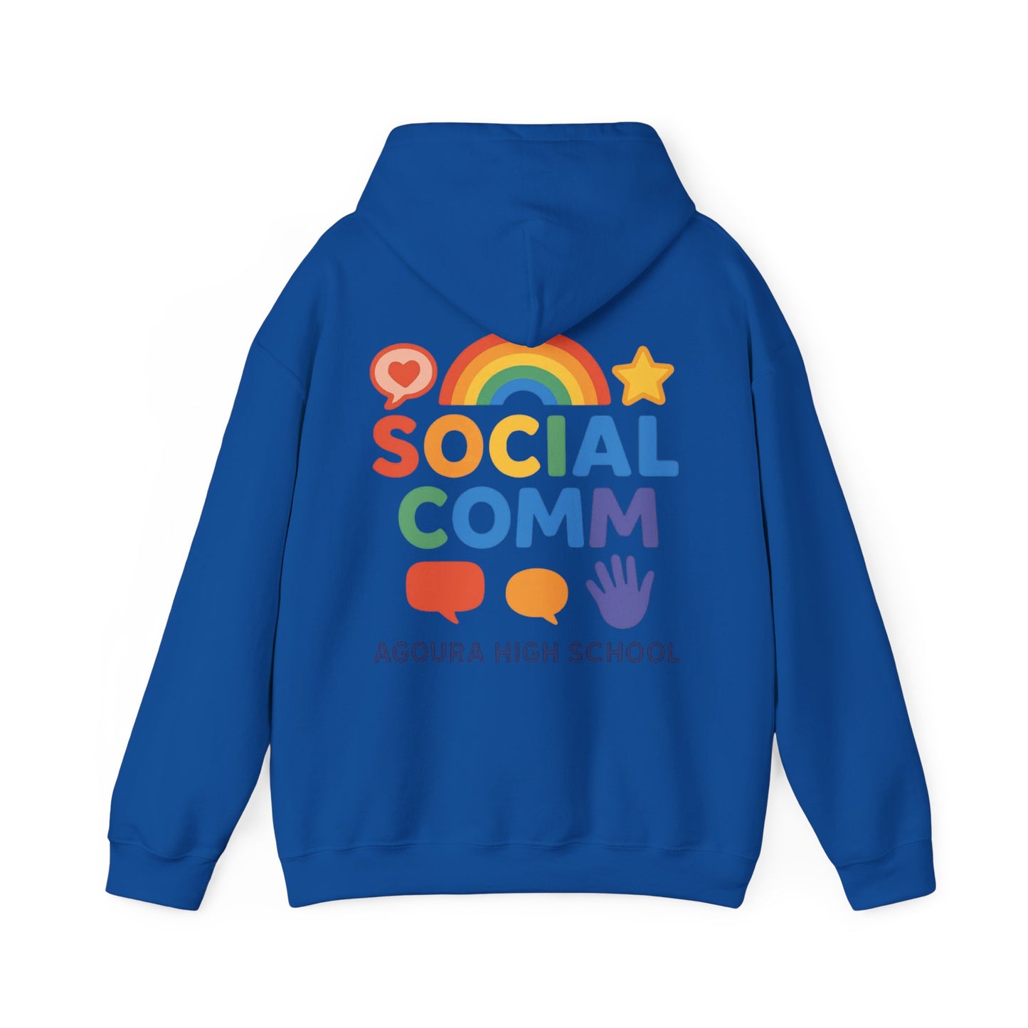 SOCIAL COMM Unisex Hoodies 50/50 blend Gilden 2 sided print