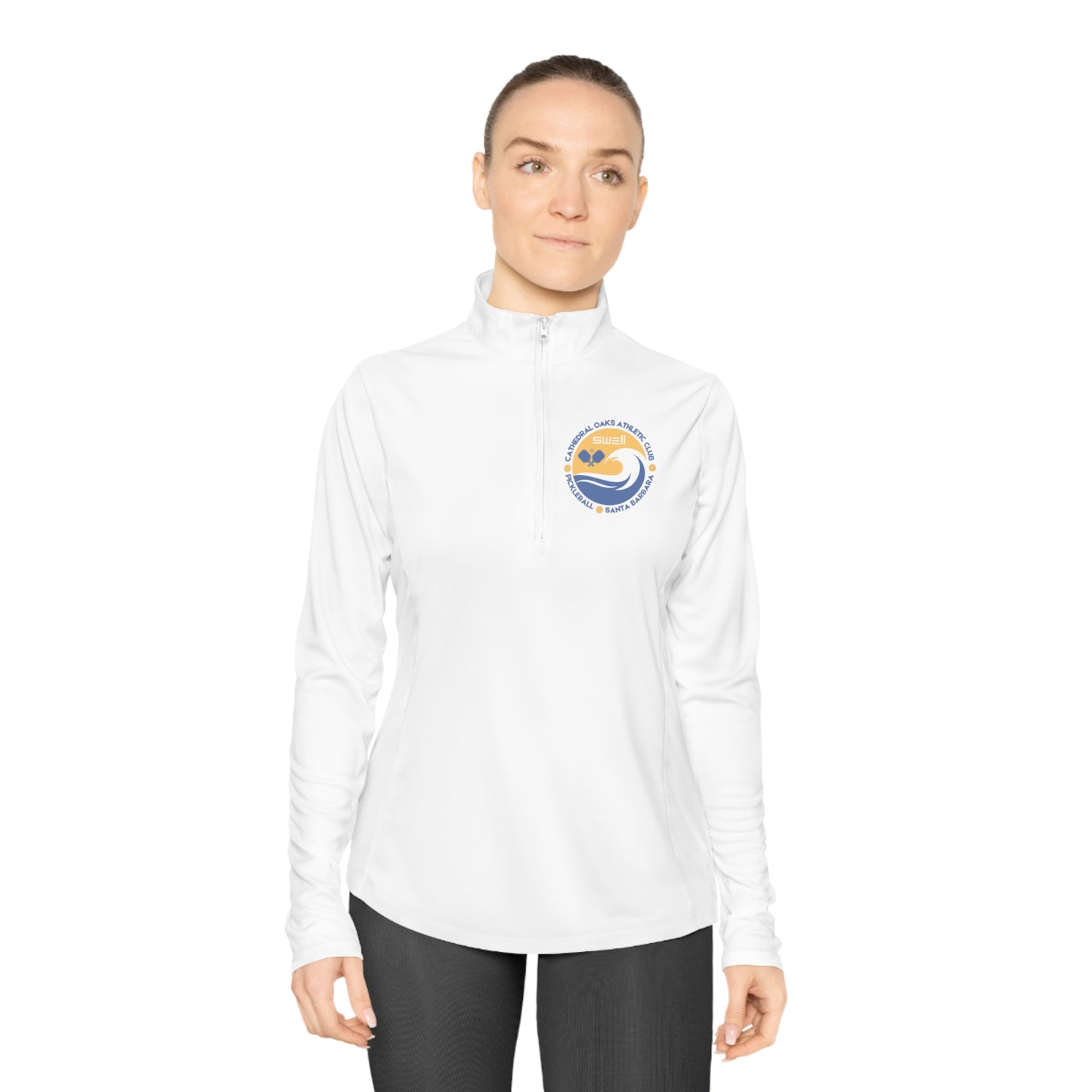 Cathedral Oaks SWELL Pickleball - Ladies Moisture Wicking - Quarter-Zip Pullover (can add name back free)