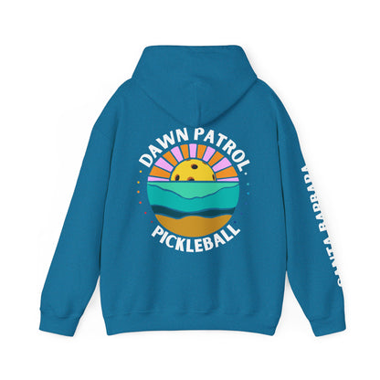 Dawn Patrol Hoodie (same logo front & back) - Santa Barbara sleeve