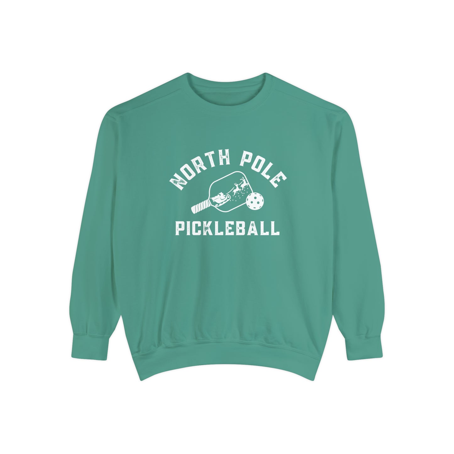 North Pole Pickleball Crew - Garmet Dyed comfort Colors Unisex Garment-Dyed Sweatshirt