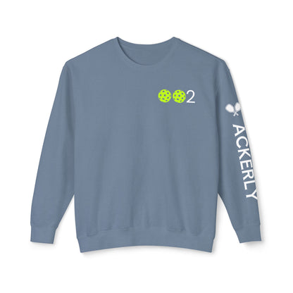 PICKLZ Garment Dyed Unisex Lightweight Crewneck Sweatshirt - add your name in instructions