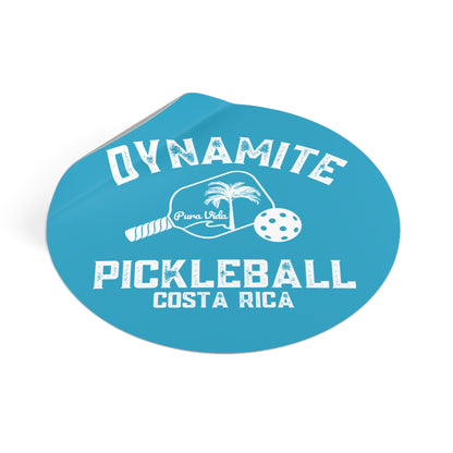 Pura Vida Dynamite Pickleball Round Vinyl Stickers