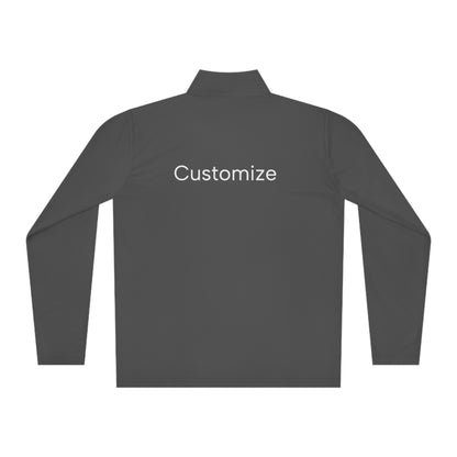 Customize my Ladie’s Moisture Wicking SPF 40 - 1/4 Zip Unisex. Add name to back