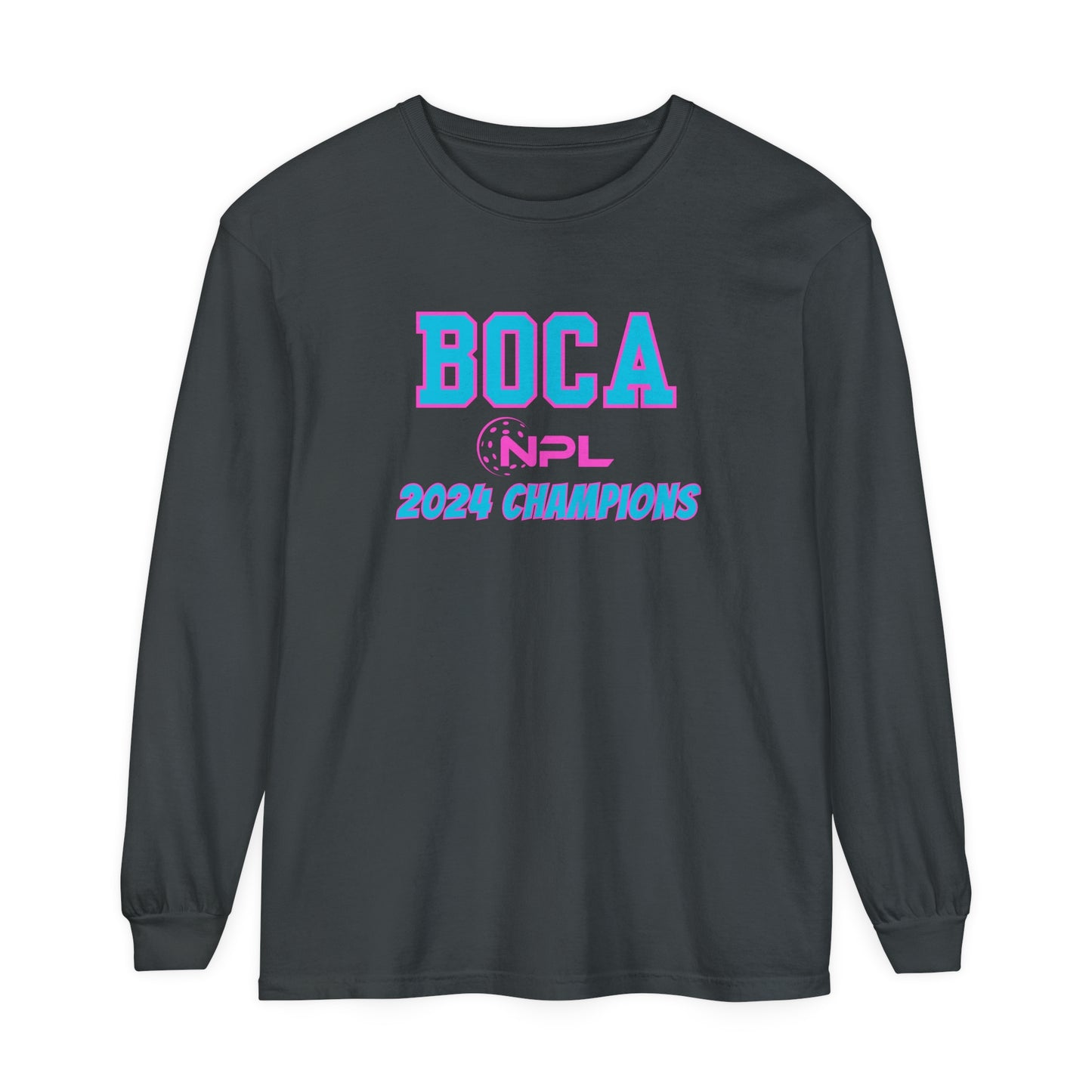 BOCA NPL ‘24 Champions - Unisex Garment-dyed Long Sleeve T- Players names back