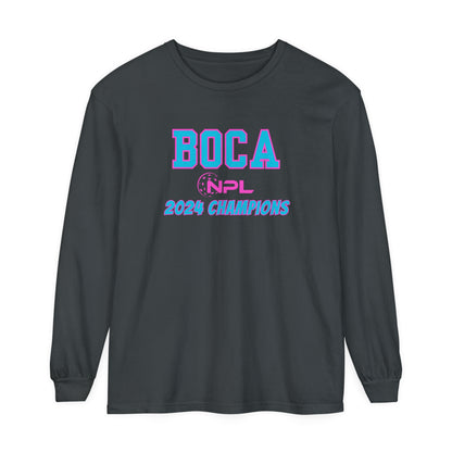 BOCA NPL ‘24 Champions - Unisex Garment-dyed Long Sleeve T- Players names back