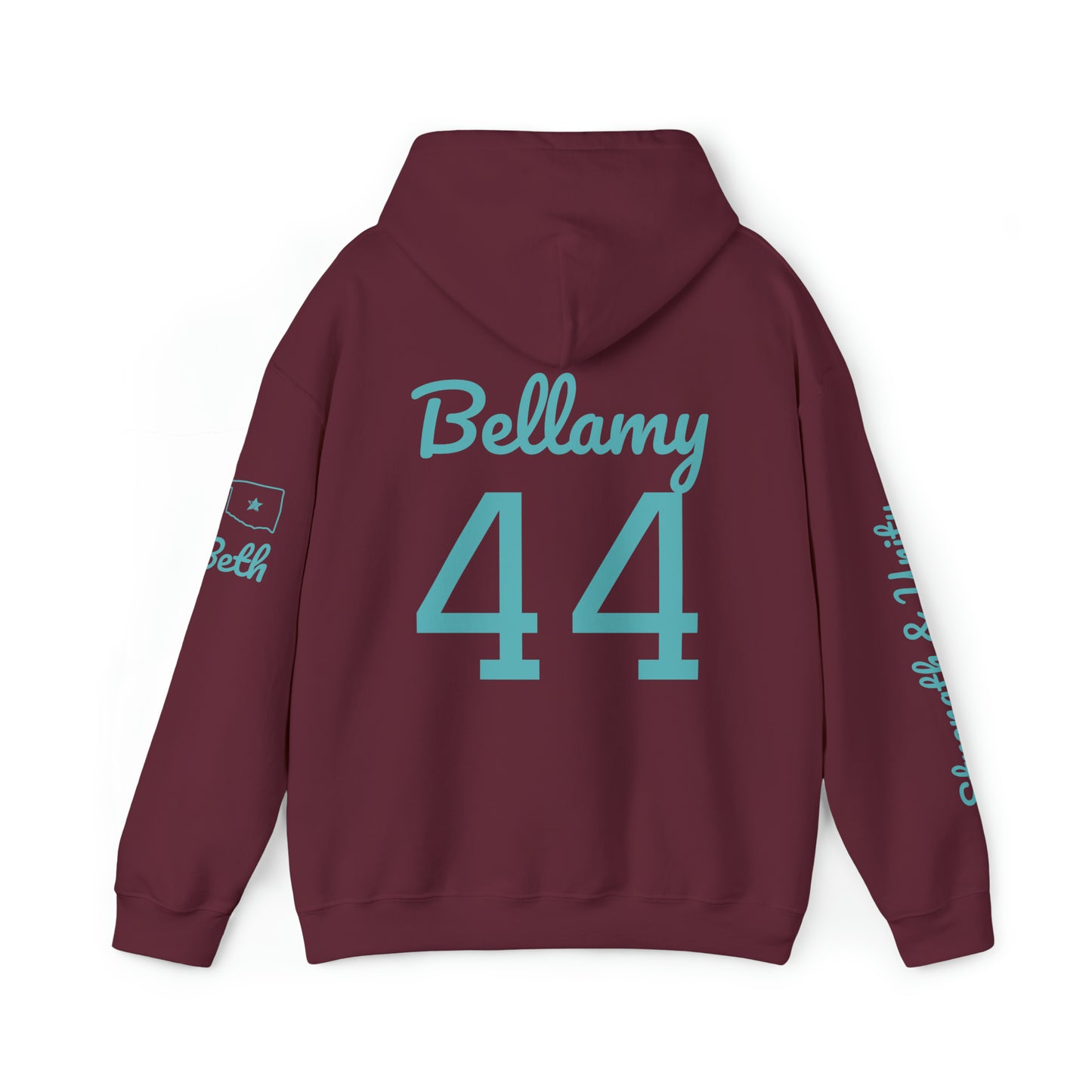 OKC Punishers Hoodie w/ Stars Turquoise Letters - add name sleeve or back