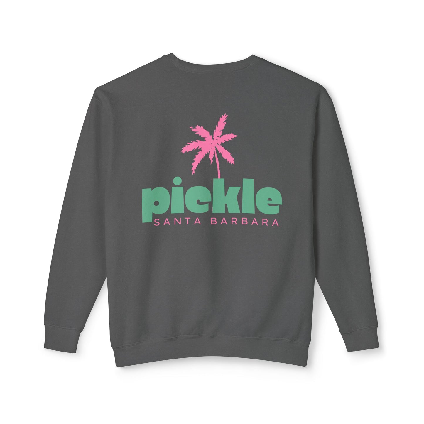 PICKLE Palm Tree (Pink Green)- Santa Barbara (or your city) Lightweight Crew - Garment Dyed