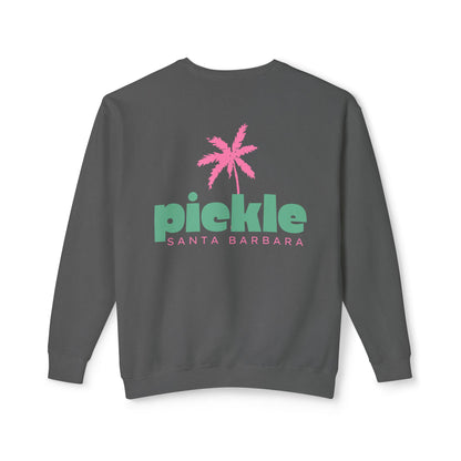 PICKLE Palm Tree (Pink Green)- Santa Barbara (or your city) Lightweight Crew - Garment Dyed