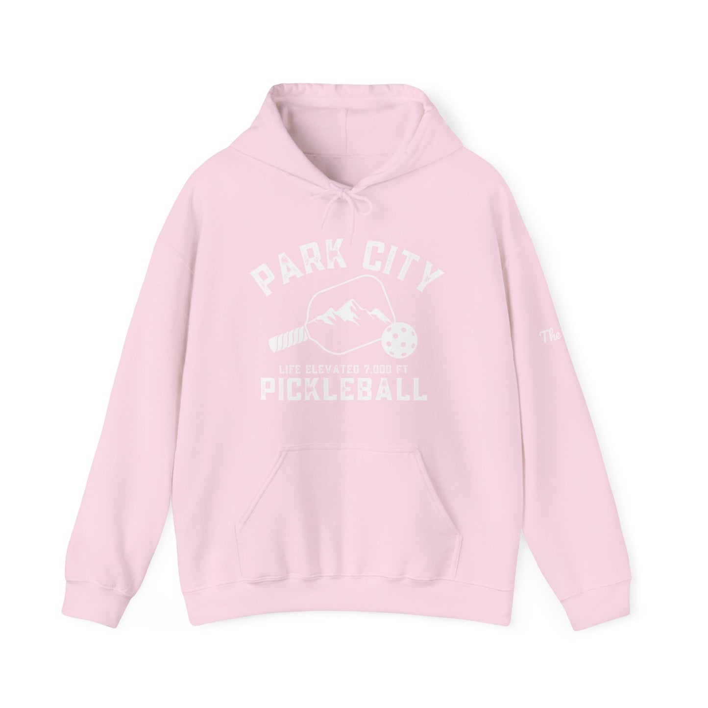 Park City Utah Pickleball Unisex Hoodie (colors) - can customize sleeves and back as shown