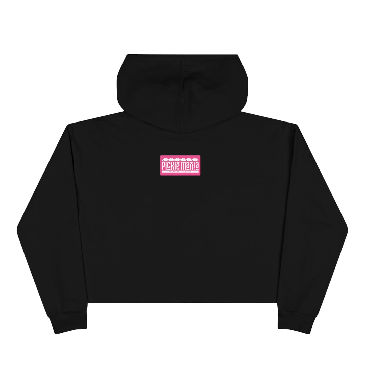 Picklemania PINK Love Distressed - White or Black - Crop Hoodie (logo on back)