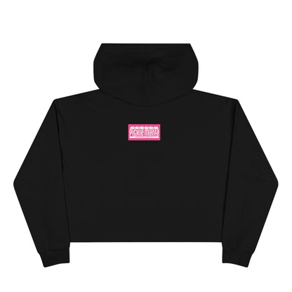 Picklemania PINK Love Distressed - White or Black - Crop Hoodie (logo on back)