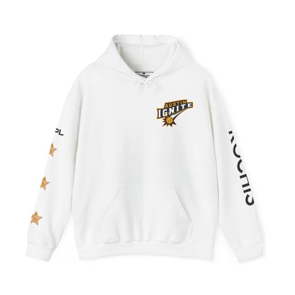 Kochis White w/ Stars -Austin Ignite NPL Team Hoodie (script sleeve = Bringin’ in heat) Customize back