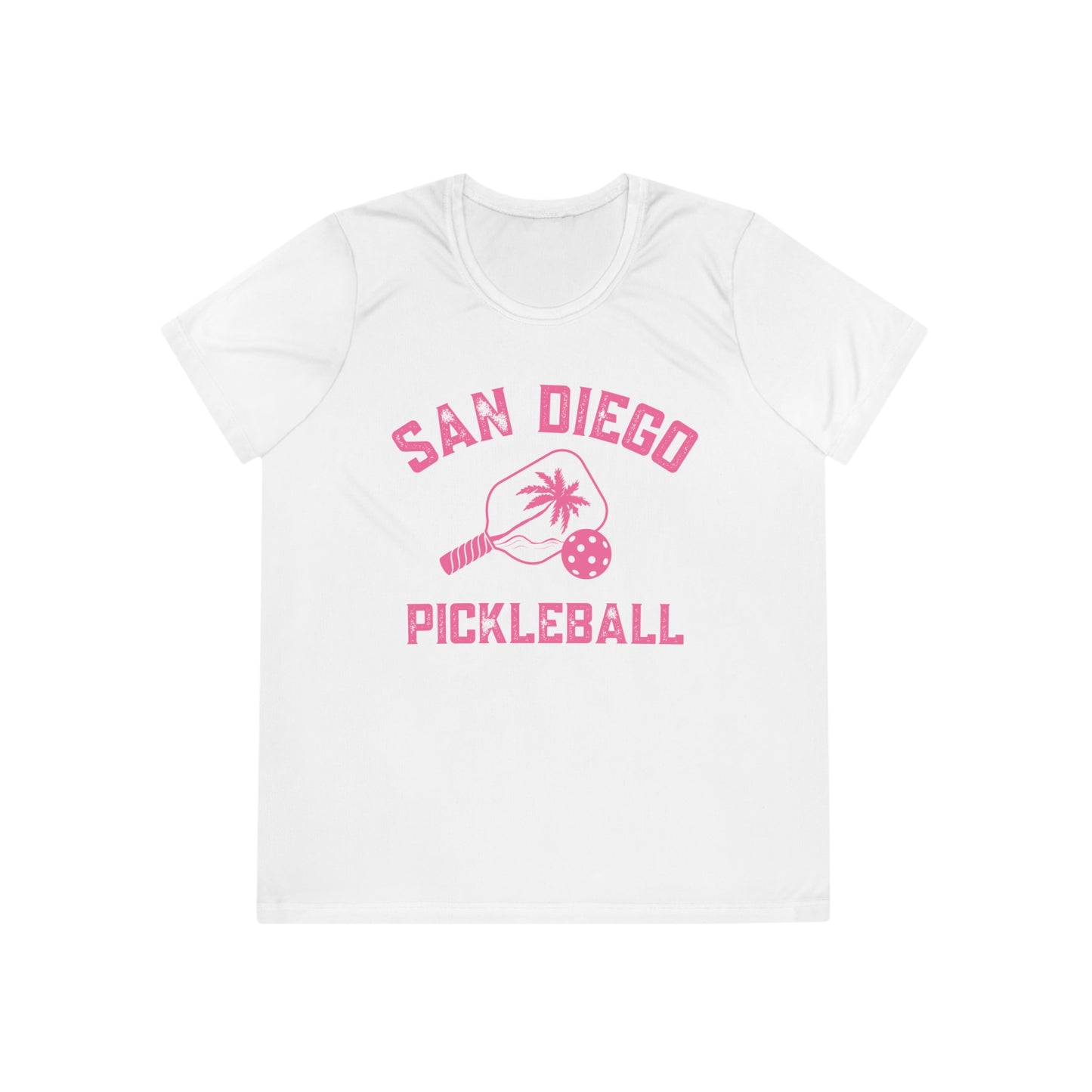 San Diego Pickleball (No 2 set colors)- Moisture Wicking, SPF 40, Shirt Sleeve Ladies Competitor Tee