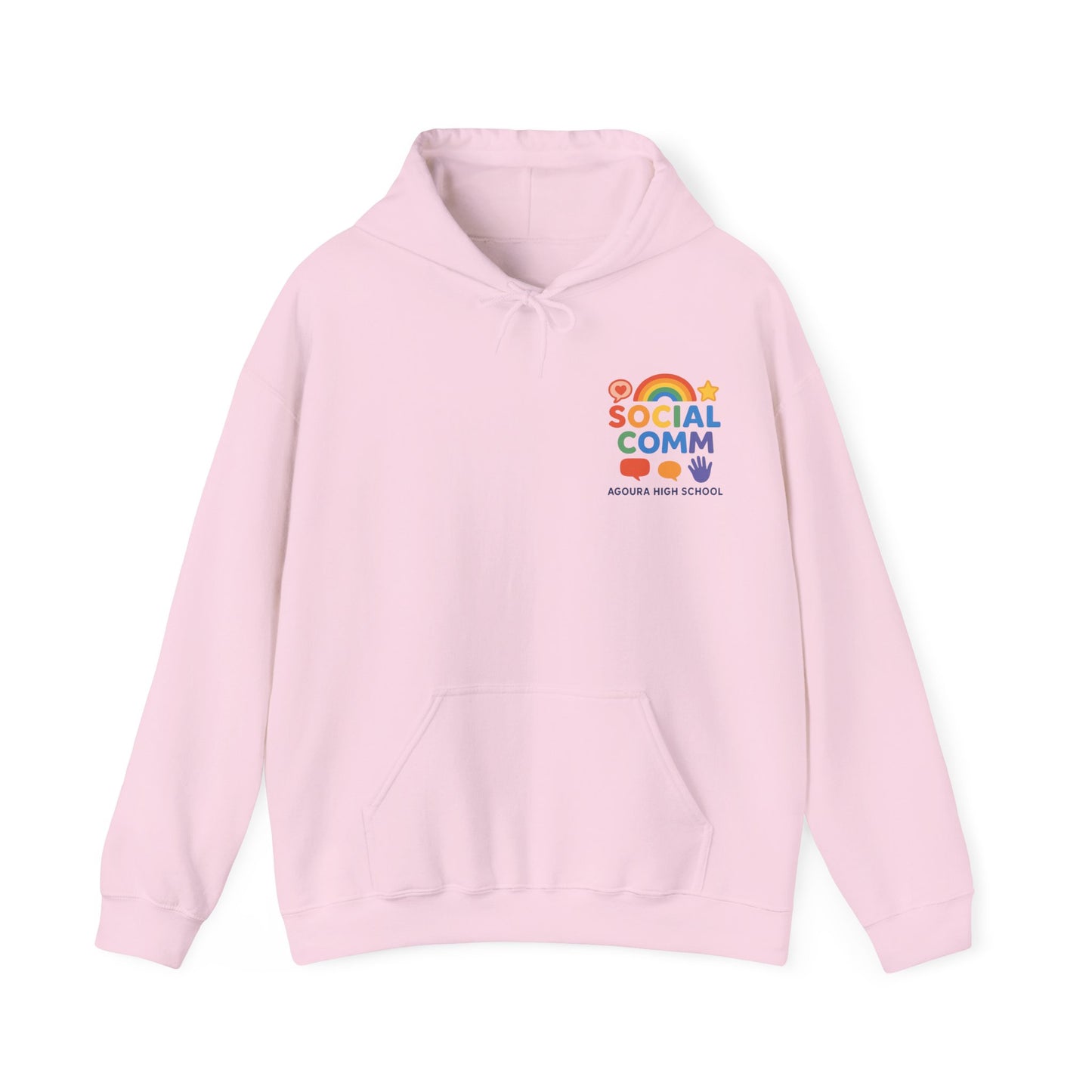 SOCIAL COMM Unisex Hoodies 50/50 blend Gilden 2 sided print