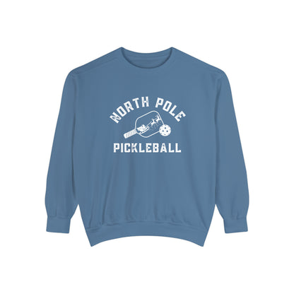 North Pole Pickleball Crew - Garmet Dyed comfort Colors Unisex Garment-Dyed Sweatshirt