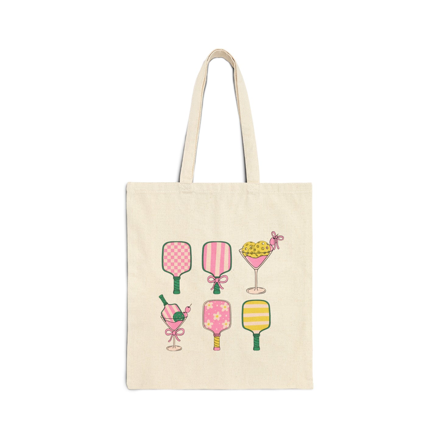 Pickleball & Martinis Cotton Canvas Tote Bag