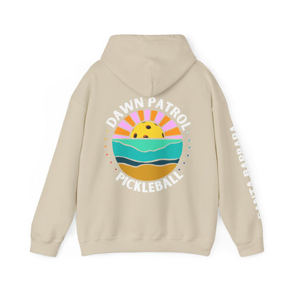 Dawn Patrol Hoodie (same logo front & back) - Santa Barbara sleeve