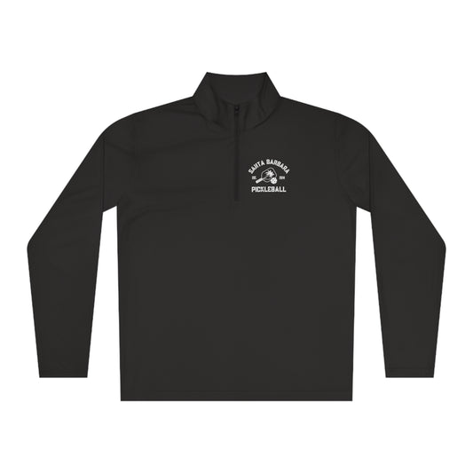 Santa Barbara Pickleball BLACK & WHITE LOGO - Unisex Quarter-Zip Pullover