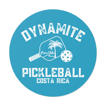 Pura Vida Dynamite Pickleball Round Vinyl Stickers