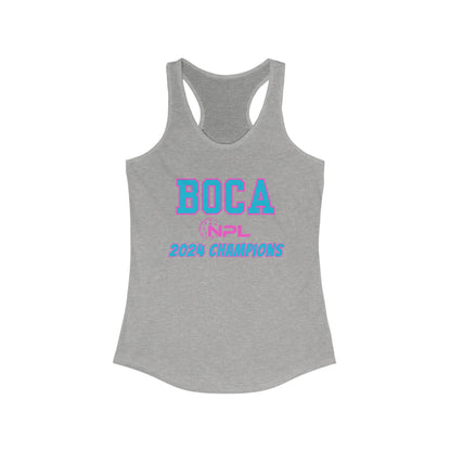 BOCA NPL ‘24 Champions - Women's Ideal Racerback Tank, Player’s names on back