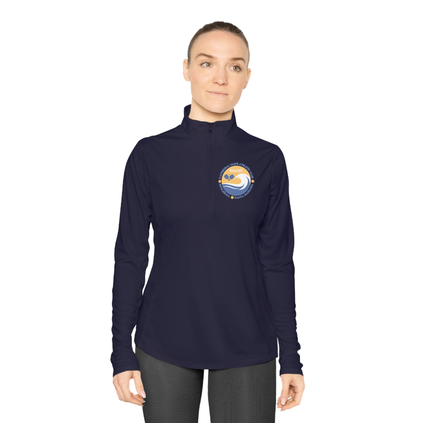 Cathedral Oaks SWELL Pickleball - Ladies Moisture Wicking - Quarter-Zip Pullover (can add name back free)