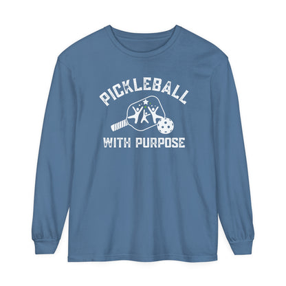 Pickleball with Purpose Long Sleeve - Unisex Garment Dyed