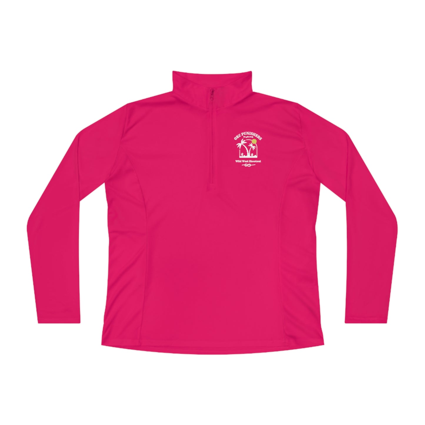 OKC Wild West Shootout - SPF 40 Moisture Wicking, Ladies Quarter-Zip Pullover