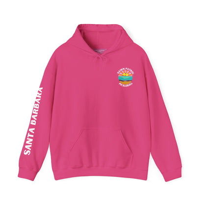 Dawn Patrol Hoodie (same logo front & back) - Santa Barbara sleeve