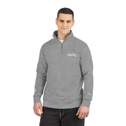 NPL National Pickleball League  or your logo -- embroidered 4 sides  1/4 zip sweatshirt, Unisex Fleece- personalize cuffs