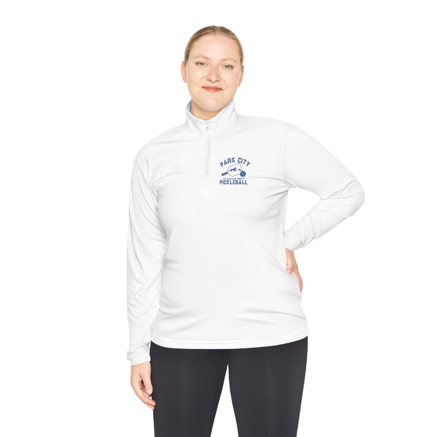 Park City Utah Picklball - Unisex Moisture Wicking, SPF 40, Quarter Zip