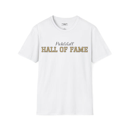 Pickleball Hall of Fame - Unisex Softstyle T-Shirt (customize with Hall of Fame name, or leave blank )