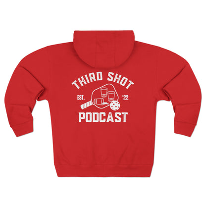 Third Shot Podcast Unisex Zip Down -Premium Full Zip Hoodie