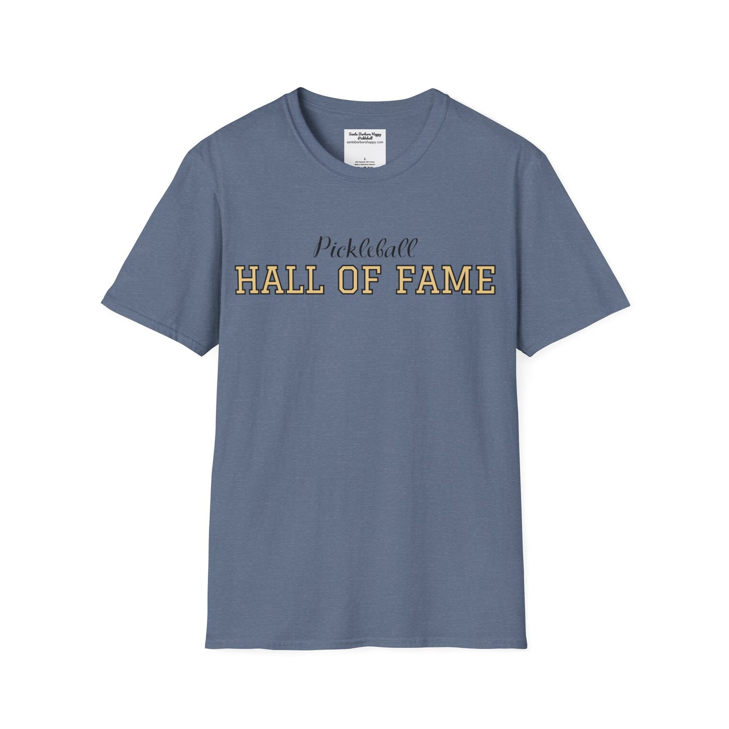 Pickleball Hall of Fame - Unisex Softstyle T-Shirt (customize with Hall of Fame name, or leave blank )